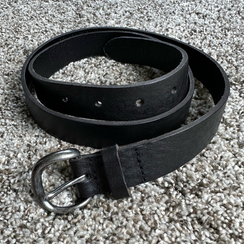 Eddie Bauer Black Natural Leather Belt